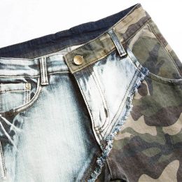 Jeans masculin camouflage vintage camouflage Ripped Patchworkjeans Designer de luxe Slim Skinny Jeans Pantalon de jean décontracté pour hommes