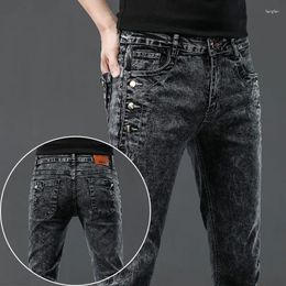 Jeans masculin créateur de mode vintage Snowflake Wash Gorean Stretch Pantal