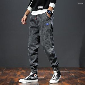 Heren jeans vintage mode mannen losse man elastische denim broek ontwerper hiphop joggers casual