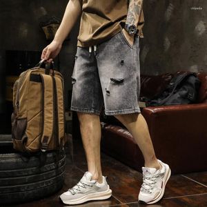 Jeans masculin short gradient vintage en denim d'été