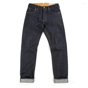 Jeans pour hommes Vintage taille moyenne-haute 15oz Denim Selvedge Bukleback Crayon droit Amekaji Cowboy Moto Cargo Pantalon