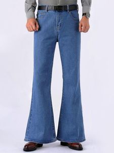 Heren jeans vintage mager wijd uitlopende bel bodem flare broek mannen blauwe retro denim broek man mannelijk voor streetwearmen's