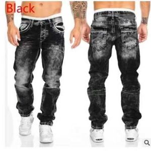 Heren jeans vintage wassen rechte hiphop jeans mannen strtwear casual denim vrachtbroek lente en herfst ritsdruk spanning spijkerbroek y240507