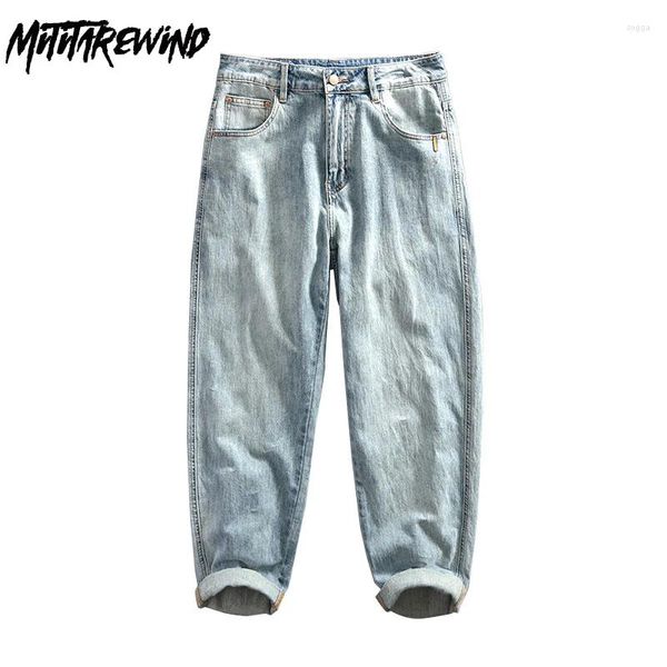 Jeans masculin vintage lavé bleu clair pour hommes printemps automne dailour causal coton ampoule choton