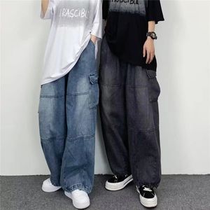 Jeans voor heren Vintage Y2K mode streetwear baggy cargo voor heren hoge taille rechte wijde pijpen broek mannelijke losse denim broek 2023 231121