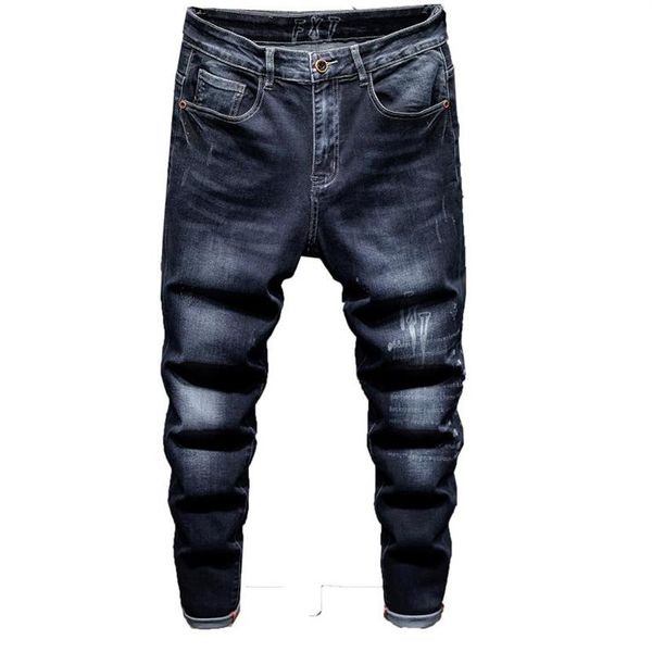 Heren Jeans VORELOCE Klassieke Trend Letter Printing Denim Harembroek 2021 Lente Merk Katoen Stretch Jeugdmode Tapered286V