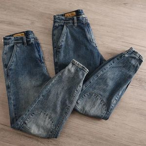 Jeans pour hommes en gros 2023 Hong Kong style épissé ork vêtements sarouel marque solide polyvalent lâche jambes hommes cowboy baggy