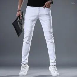 Jeans para hombres Al por mayor 2024 Moda coreana Show Casual Skinny Men Red Ropa para adolescentes Pantalones de lápiz