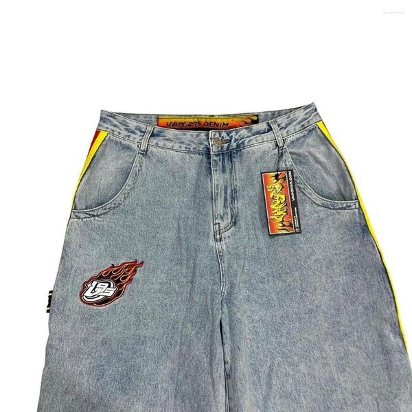 Jeans para hombres Pierna ancha suelta Retro Hip-Hop Street Skateboard Hombres Y2K Coreano Casual Pantalones de pierna recta Pareja Mujeres