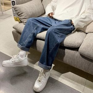 Hommes jean jambe large pantalon 2022 Streetwear Baggy hommes printemps automne mode coréenne ample droite mâle Denim pantalon Z112