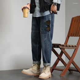 Jean avec poches pour homme, pantalon Cargo effilé, Cowboy, Style de rue japonais, vêtements coréens d'automne, Harajuku Xs