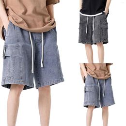 Herren-Jeans, Arbeitskleidung, Denim-Shorts für den Sommer, dünne, lockere Viertelhose, Herren-Unterwäsche, waschbar