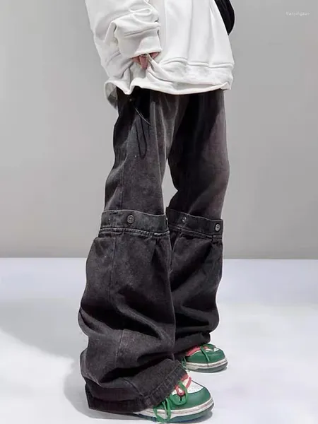Jeans pour hommes X1X9X9X9 American Loose Straight Leg High Street Vintage Pantalon en denim à jambe large Hip Hop Pantalon surdimensionné