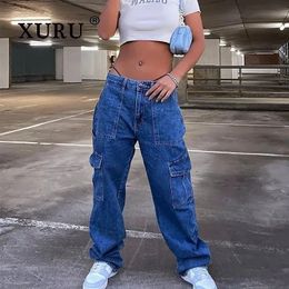 Herenjeans XURU - Europese en Amerikaanse rechte buis Casual Spicy Girl Jeans voor dames Sexy gepersonaliseerde werkkleding broek K7-8150 231118