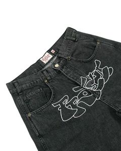 Jeans masculin y2k shorts denim Hip Hop Homme Harajuku mode lâche kn longueur courte gym d'été pantalon décontracté vintage punk strtwear 2023 Nouveau H240429
