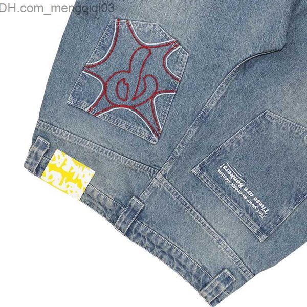 Jeans masculin Y2K Gothic Buggage Jeans masculin 2023 Hot New Harajuku Hip Hop Fashion Punk Rock Street Street Lam Le jambe Street Clothing Z230814