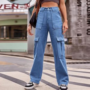 Jeans voor heren Y2K hoge taille dames denim cargobroek losse streetwear trendy broek mode persoonlijkheid draperen dames jeans 231101