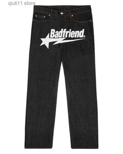 Jeans pour hommes Y2k jeans Baggy HipHop Bad Friend Lettre Imprimé baggy Pantalon 2023 Nouveau Harajuku mode punk rock pantalon Streetwear jeans à jambes larges T231003