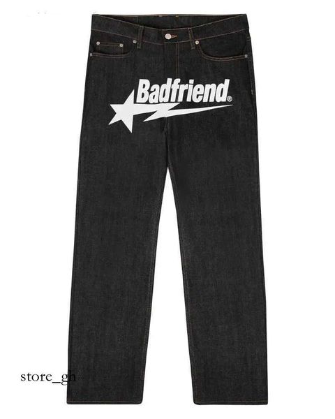Jeans pour hommes Y2k Jeans Baggy Hiphop Bad Friend Lettre Imprimé Baggy Pantalon 2023 Nouveau Harajuku Mode Punk Rock Pantalon Streetwear Wide Leg Jeans 305