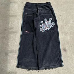 Jeans pour hommes Y2K JNCO Streetwear Hommes Hip Hop Rétro Graphique Baggy Denim Pantalon Harajuku Gothique Taille Haute Pantalon Large 231218