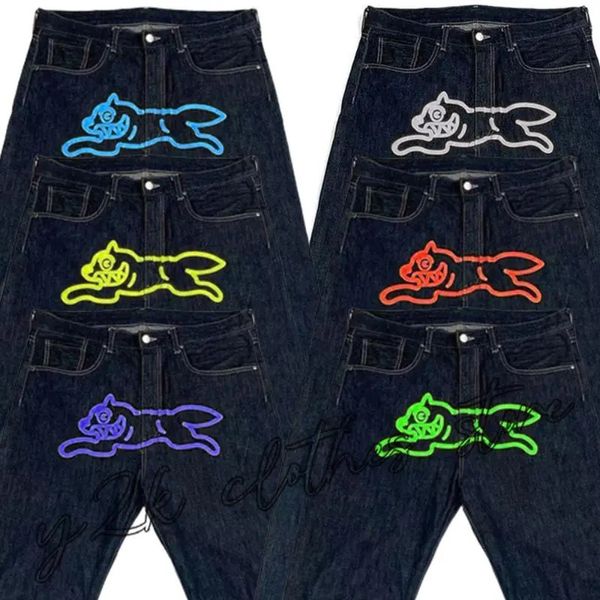 Jeans pour hommes Y2K Hommes Harajuku Hip Hop Dog Graphic Print Baggy Pantalon Noir Punk Rock Gothique Pantalon Large Streetwear 231219