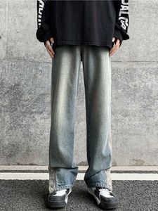Jeans pour hommes Y2K Vêtements de rue pour hommes Jeans Rétro Lavage à l'eau Mode Combinaison à jambes larges Combinaison de jogging Taille haute Marque Vêtements Z0225