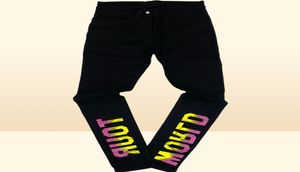Jeans pour hommes Y2K Hommes Stretch Ripped Skinny Black Slim Hole Pantalon Esthétique Rhines Streetwear Denim Crayon Pants6221334