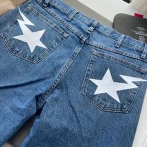 Jeans masculin Y2K Mens Harajuku Hip Hop Star Graphics Imprimez surdimensionné surdimension