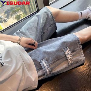 Jeans pour hommes Y2K hommes Streetwear culottes rétro coréen Harajuku poche Denim Hip Hop Cargo pantalons courts Shorts vêtements pantalons Hombre