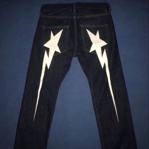 Jeans para hombres Y2k Star Impresión gráfica Baggy Denim Pantalón Hombres Harajuku Hip Hop Punk Rock Gótico Pantalones de pierna ancha Streetwear 231213