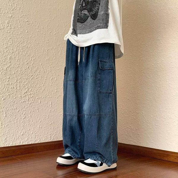 Jeans pour hommes Style Y2k décontracté Hip Hop pour hommes jambe large ample Straisht Cargo pantalon Harajuku Streetwear mode pantalon mâle