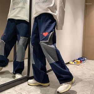 Jeans pour hommes Style Y2K hommes Streetwear Baggy pour hommes mode coréenne amour ample droite jambe large homme pantalon mâle marque vêtements