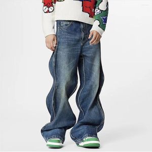 Jeans masculin Y2K Vintage Vinton torsion torsadé rayé Baggy Unisexe Streetwear Ligne large Pantalon de jean décontracté Cargos surdimensionné