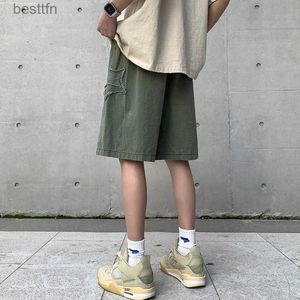Jeans pour hommes Y2K Femmes Streetwear Breeches Star Coréen Harajuku Jorts Denim Hip Hop Cargo Baggy Pantalon court Berdas Jeans Shorts Hommes ClothesL231209