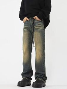 Jeans pour hommes YIHANKE évasé pour hommes Baggy jambe large rue Vintage Designer été Streetwear pantalon mode Y2k Original Denim pantalon