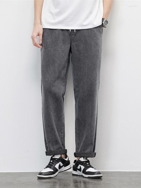 Jeans pour hommes YIHANKE corée Baggy pantalons décontractés droits à jambes larges qualité confortable pantalon tout match mode Streetwear