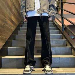 Jeans pour hommes -Jeunes hommes pantalons en denim taille basse vintage mode coréenne style japonais décontracté Y2k streetwear empilé