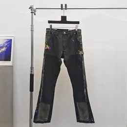 Jeans masculin ZXDFTR Pantalon de cargaison peinte au printemps d'été