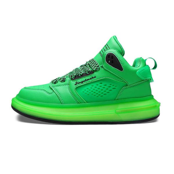Chaussures de sport à semelle en gelée pour hommes chaussures de basket-ball mi-hautes baskets de haute qualité pour jeunes baskets vert Beige blanc