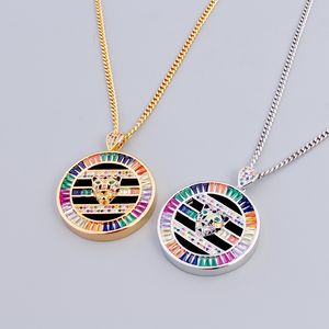 bijoux pour hommes collier pendentif multicolore léopard diamants concepteur de travail quotidien pour femmes hommes couple mode fête Thanksgiving jour Saint Valentin cadeaux en argent cool