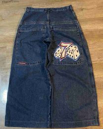 JNCO Baggy Hip Hop Rock motif de broderie hommes femmes 2023 nouvelle mode streetwear rétro haruku taille haute jambe large jeans T231017