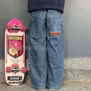 JNCO MENS HOMMES Y2K Skateboard Hip Hop Sports Band Rise Low Rise Cargo noir Jeans HARUKU PANTS STRIEUX STREET