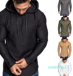 Joggersweatshirt voor heren Fitness Yoga-outfits Sportkleding Shirt Blouse Hoodie Stretch Effen kleur Truien met capuchon