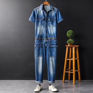 Combinaison homme Denim vêtements détachables manches courtes costume outillage salopette Performance vêtements taille M-XXL Jeans3145