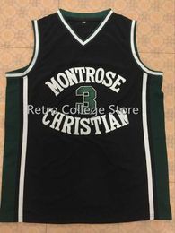 Kevin DURANT # 3 pour hommes montrose Christian High School blanc noir maillot de basket-ball rétro cousu n'importe quel numéro et nom