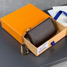 Cartera con llavero para hombre Tiene capacidad para cambiar y llaves Cartera de cuero con cremallera Cartera de cuero genuino con inserciones para titulares de tarjetas de crédito/identificaciones Monederos Cartera plegable de negocios de lujo 62650