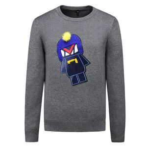 Pulls à tricot masculin Pullver Lettre décontractée tendance imprimée Sweatshirts Coton Round Nouf Youth Korean Style Slim Ajustement File