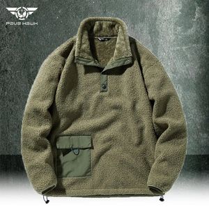 Lamsfluwelen jas voor heren Plus fluwelen verdikte teddyfluwelen jas Fleece-pulloverjas voor heren Winterwarm Tactische militaire jas 231226