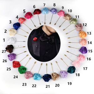 Épinglettes pour hommes à la main Rose fleur broches boutonnière bâton pour homme costumes bijoux accessoires