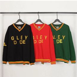 Grandes galeries de pulls pour hommes Impression de lettres Rayures épissées Départements pour hommes et femmes Couple Pull à col en V Sweat-shirt tendance décontracté